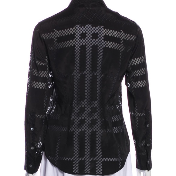 Burberry Sheer Silk Check Blouse - Picture 2 of 5